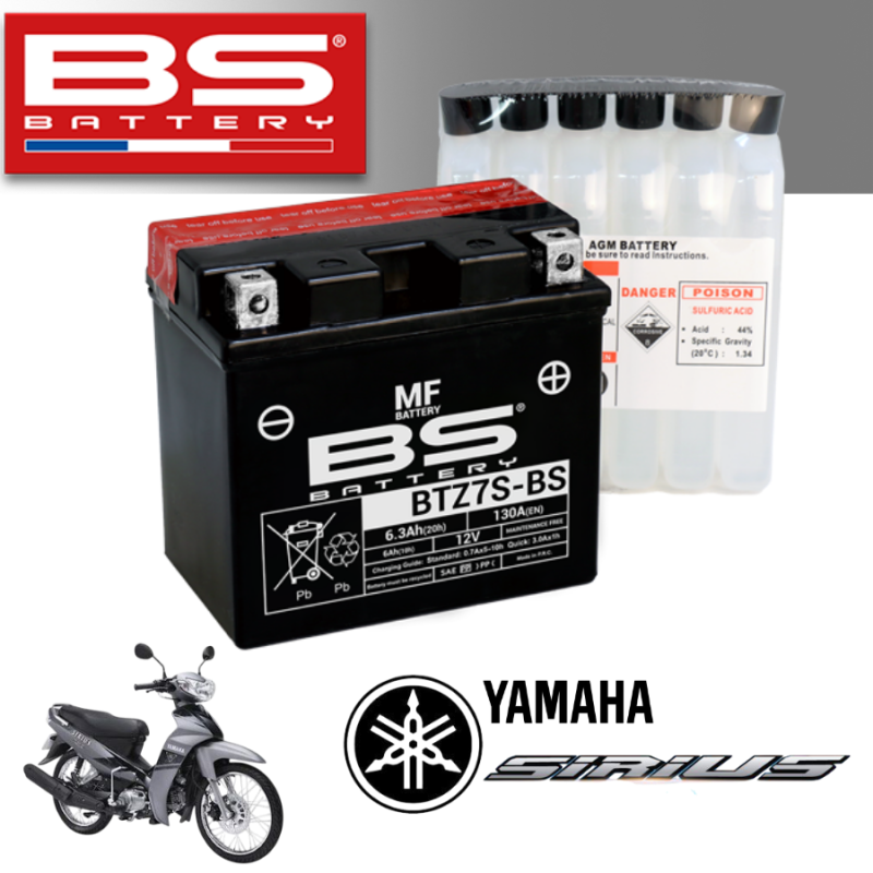 Bình ắc quy BTZ7S - BS dành cho  YAMAHA SIRIUS