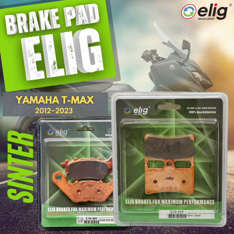 Bố thắng Elig Sinter YAMAHA T-MAX 500 2012-2023 (Trước EM-019, Sau EM-365)