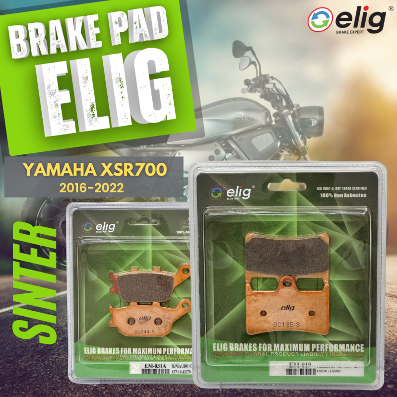 Bố thắng Elig Sinter  YAMAHA XSR700 2016-2022 (Trước EM-019, Sau EM-031A)