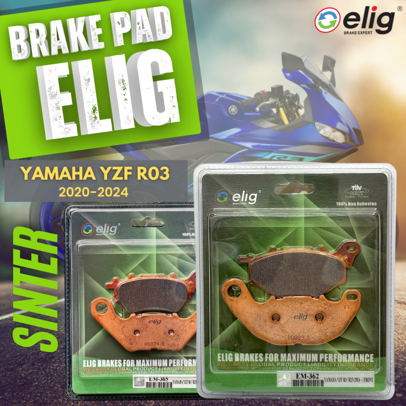 Bố thắng Elig Sinter YAMAHA YZF R3 2020-2024 (Trước EM-362, Sau EM-365)