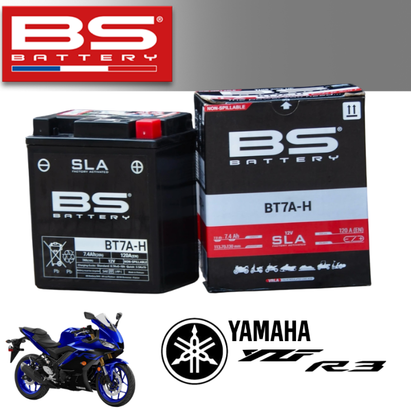 Bình ắc quy BS BT7A-H dành cho xe YAMAHA YZF R3 