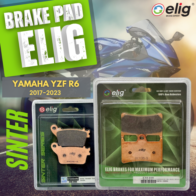 Bố thắng Elig Sinter YAMAHA R6 2017-2023 (Trước EM-019, Sau EM-096)