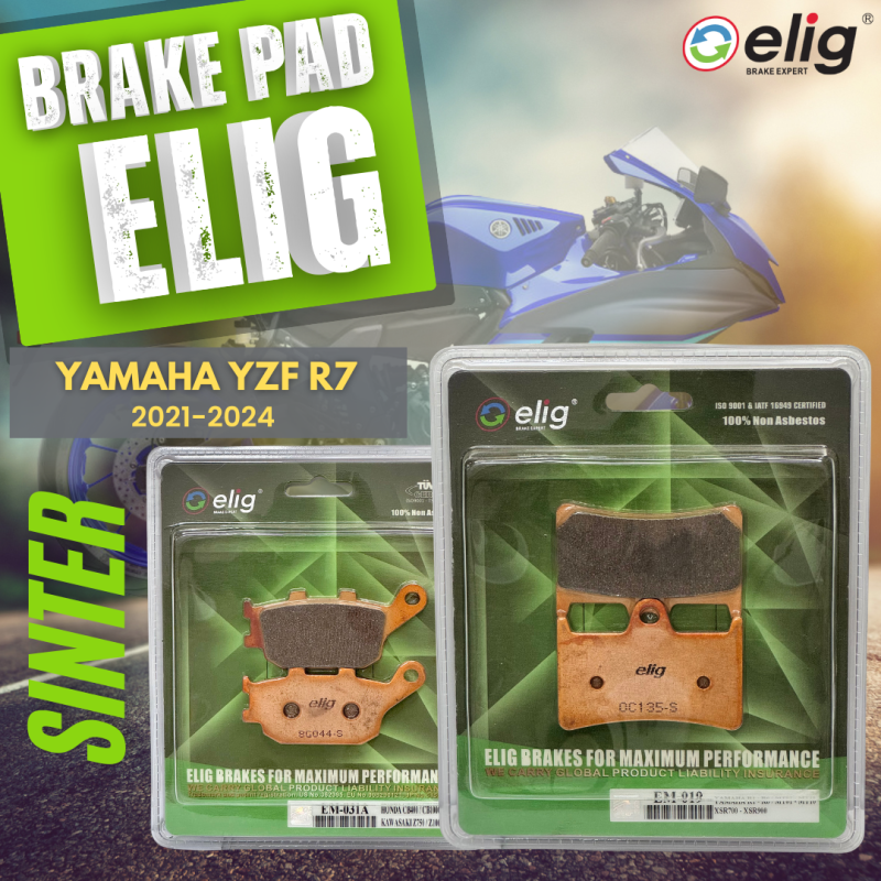 Bố thắng Elig Sinter YAMAHA R7 2021-2025  (Trước EM-019, Sau EM-031A)