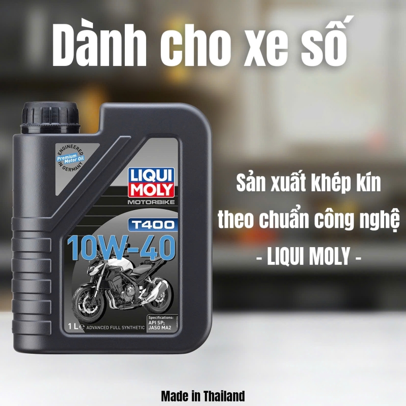 NHỚT LIQUI MOLY MOTORBIKE 4T STREET 10W40 T400 1L DÀNH CHO XE SỐ, XE MÔ TÔ PHÂN KHỐI LỚN 
