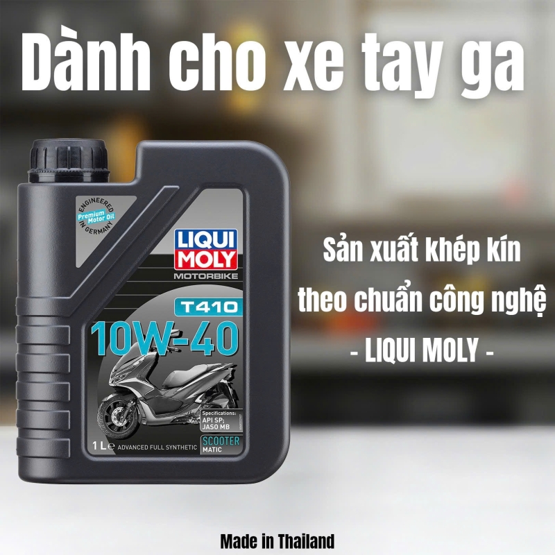 NHỚT LIQUI MOLY SCOOTER MATIC 10W40 T410 1L DÀNH CHO TẤT CẢ CÁC DÒNG XE TAY GA