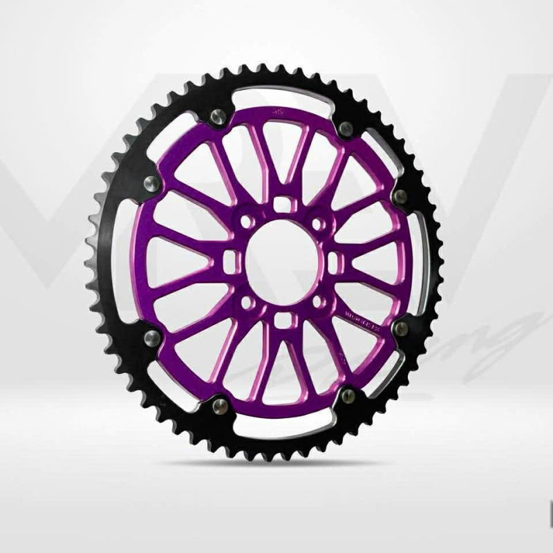 DĨA MREV DOUBLE PLATES PURPLE BLACK DÀNH CHO XE DATBIKE QUANTUM S2-S3 60T/428