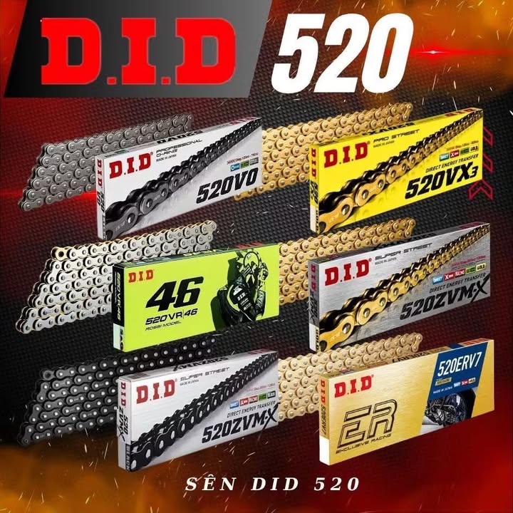 D.I.D 520 SERIES  KHẲNG ĐỊNH ĐẲNG CẤP TRUYỀN ĐỘNG CHO XE PHÂN KHỐI LỚN